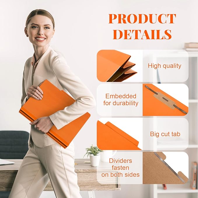 Skyygemm 60 Pcs Classification Folders Letter Size, 1 Divider Pressboard File - Image 3