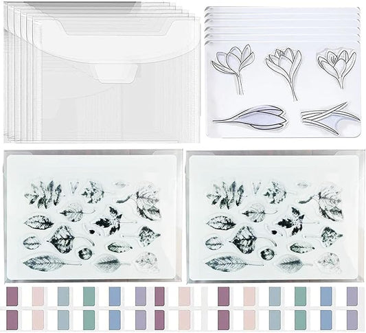 BROTOSPAC 24 PCS Clear Stamps Storage Panels, Resealable Die Cut Storage Bag by BROTOSPAC