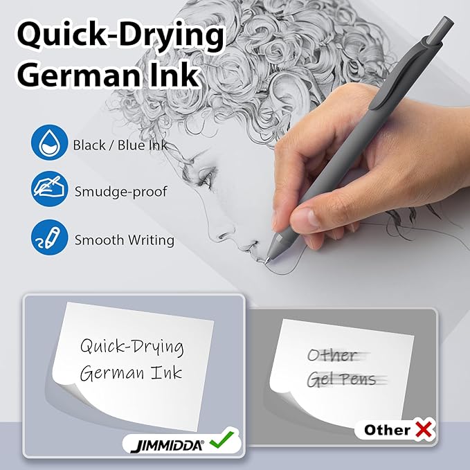 JIMMIDDA Pens Bulk, 207 Pack Ballpoint Black & Blue Ink, 1.0MM Medium Point - Image 3