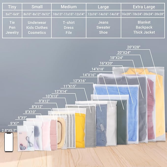 Svaldo T-Shirt Bags for Packaging, 3 Mil Apparel Business Packing Bag - Image 7