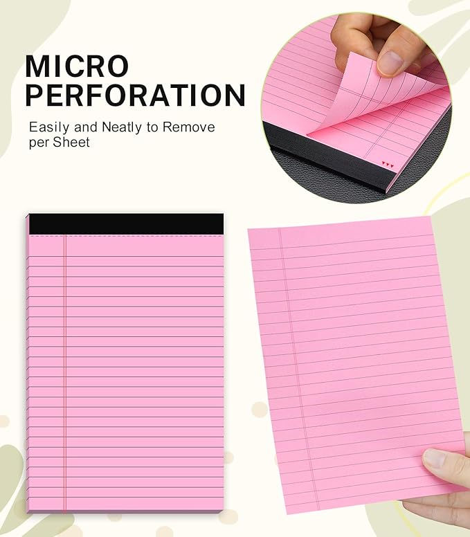 24 Pack Note Pads 5x8, Narrow Ruled Legal Pad, 30 Sheet/Notepad, Colored Lined - Image 4