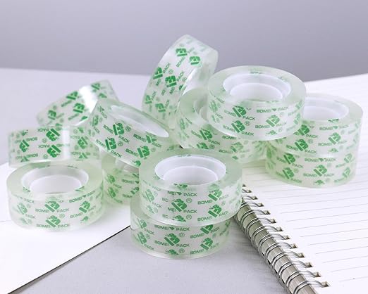 BOMEI PACK 48 Rolls Crystal Clear Transparent Tape, Stationery Tape Refills - Image 8
