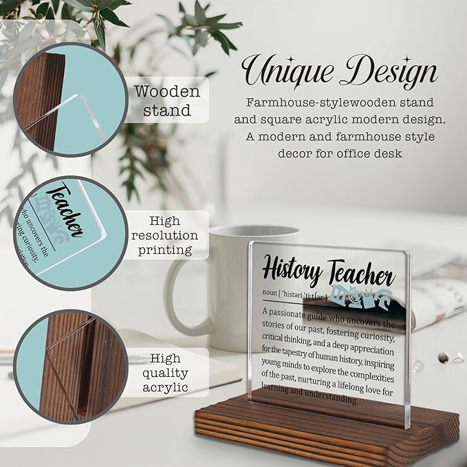History Teacher Gifts, Thank You Desk Sign - Image 3