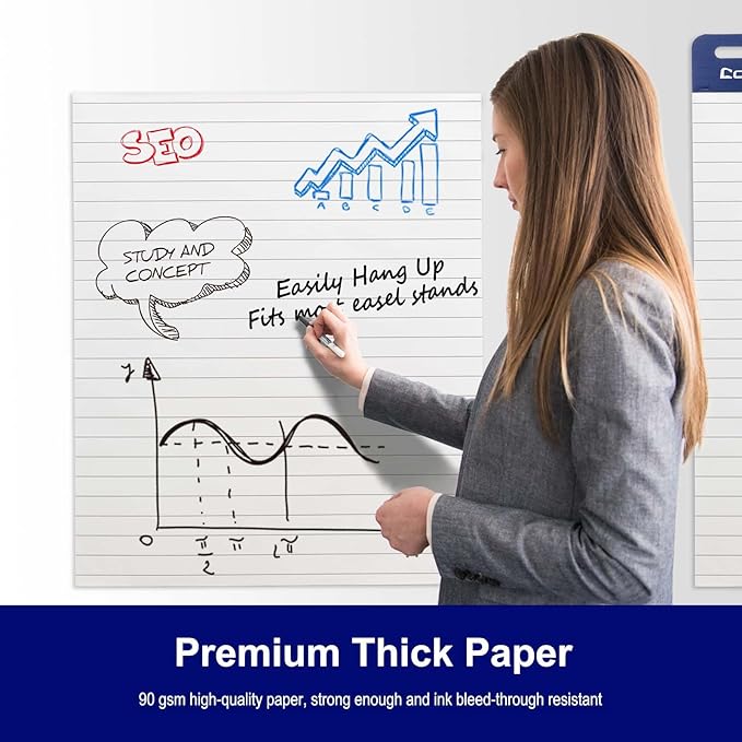 Comix Lined Sticky Easel Pad, 25 x 30 Inches Flip Chart Paper - Image 8