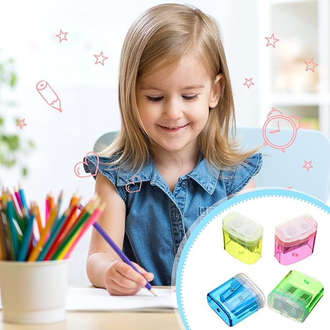 Teling 216 Pcs Manual Pencil Sharpeners Bulk Handheld Dual Holes Pencil - Image 6
