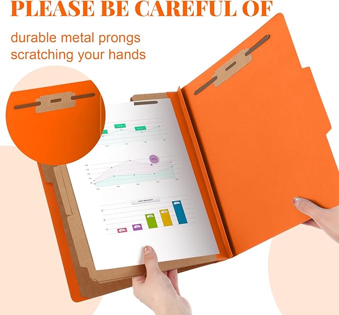 Skyygemm 48 Pcs Classification Folders Letter Size, 3 Divider Pressboard File - Image 4