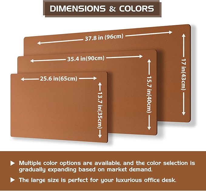 Aothia Double-Sided Desk Pad, 37.8"x17" Leather Desk Mat, Eco Cork Desk Pad - Image 4