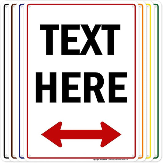 Custom Arrow, Custom Directional Sign, Two Way Arrow, 10x14 Inches, 55 mil by MySignCenter