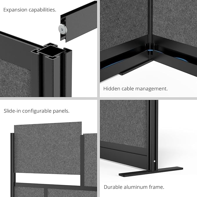 Stand Up Desk Store Expanse Modular Wall | 53'' x 70'' Wall | Expandable - Image 5