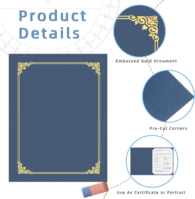 HAUTOCO 30 Pack Certificate Holders, Document Award Covers Certificate Folders - Image 3
