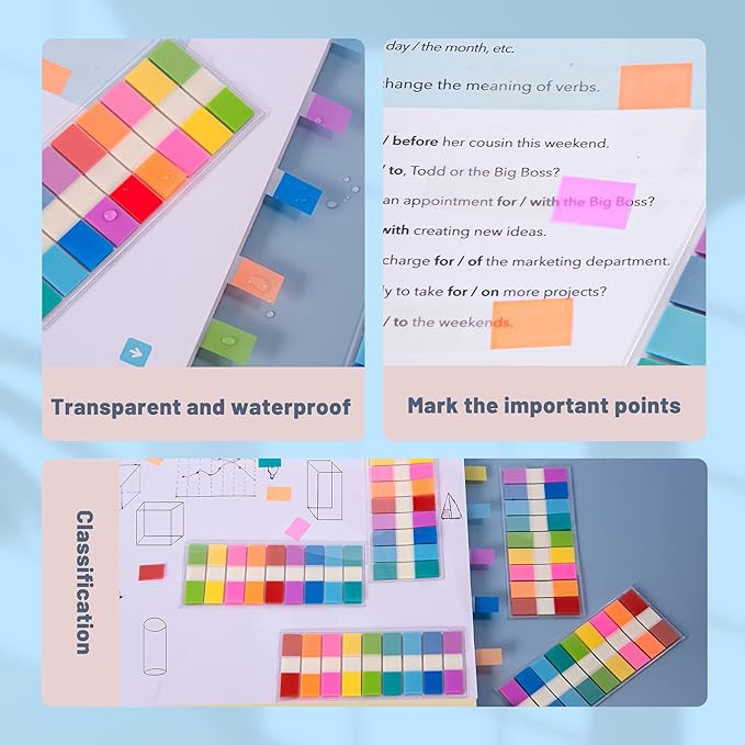 Golcellia 1440 Pieces, Transparent Sticky Notes, Page Markers, Book Tabs - Image 7