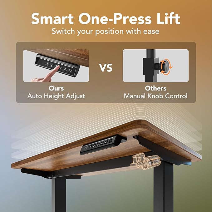 HUANUO 43 x 24 inch Electric Standing Desk Adjustable Height, 4 Memory Height - Image 6