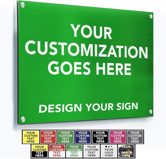 Custom Personalized Outdoor Metal Aluminum Business Signs, Waterproof White by SpeedyOrders