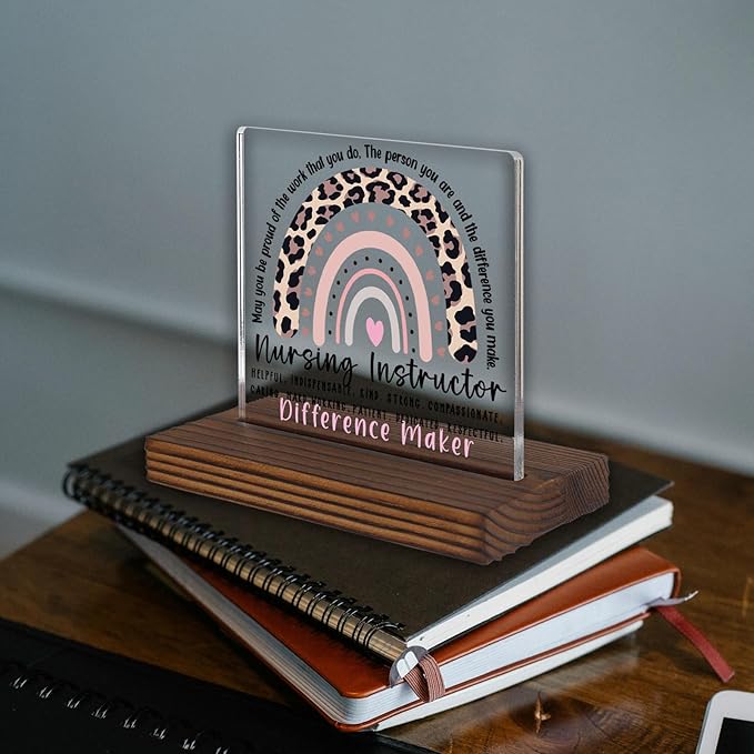 Nursing Instructor Gift Desk Sign, Difference Maker Appreciation Plaque - Image 2