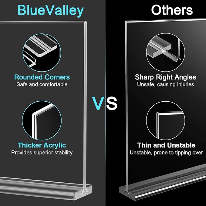 BlueValley Acrylic Sign Holder 8.5 x 11 Vertical - Image 6