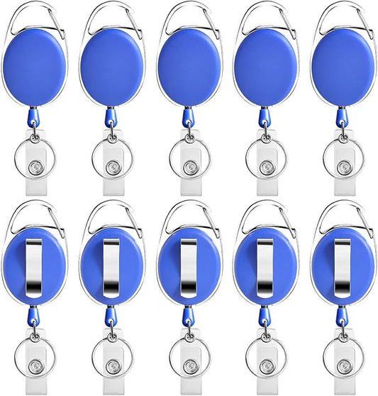 Retractable Badge Holder with Carabiner Reel Clip and Key Ring by moeverEx