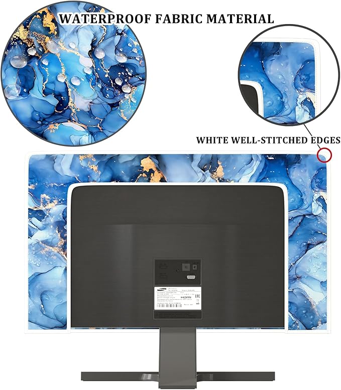 Baocicco Navy Blue Gold Marble Waterproof TV Dust Cover 37, 39 Inch Creative - Image 3
