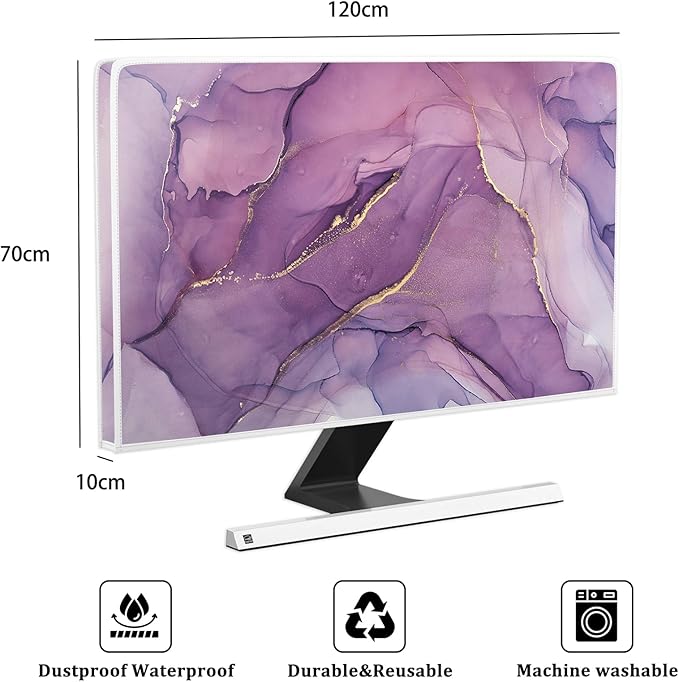 Baocicco Fashion Violet Marble Waterproof TV Dust Cover 50, 52 Inch Anti-Static - Image 2