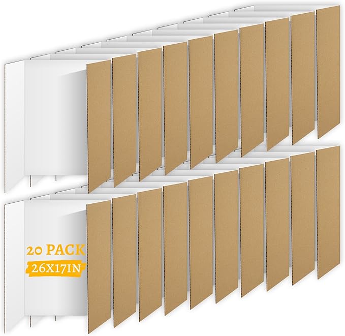 20 Pack Trifold Poster Board, Single-Sided White Poster Board by VZZNN