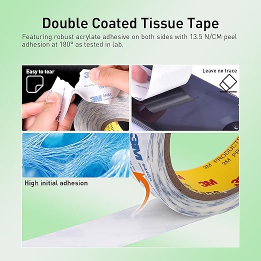 Double Sided Tape 9448A 3/4" x 33Ft Pack of 1 Made of 3M Super Sticky Adhesive - Image 4