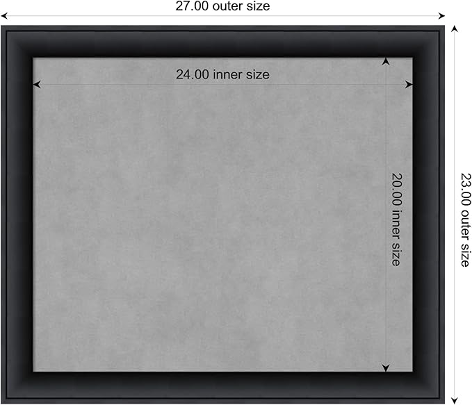 Amanti Art Black Framed Magnetic Board 23x27 Medium Vision Board - Image 3
