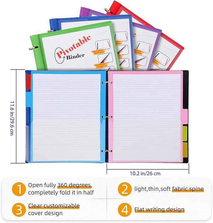 Tashkummy 360 Pivotable Project Organizer, 3 Ring Binder - Image 4
