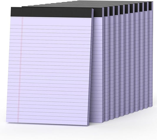 360 Sheets Purple Legal Pads 8.5" x 11" Pack of 12 Note Pads Wide Ruled Lined by Nichela