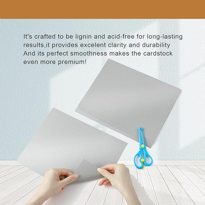 Silunkia 300 Sheets Grey Cardstock 8.5 x 11 Certificates Paper, 75lb Premium - Image 3