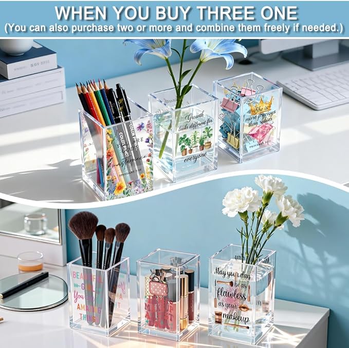 QYUVK But Did You Document It Acrylic Cosmetic Pencil Holder Cup, Pen Holder - Image 6