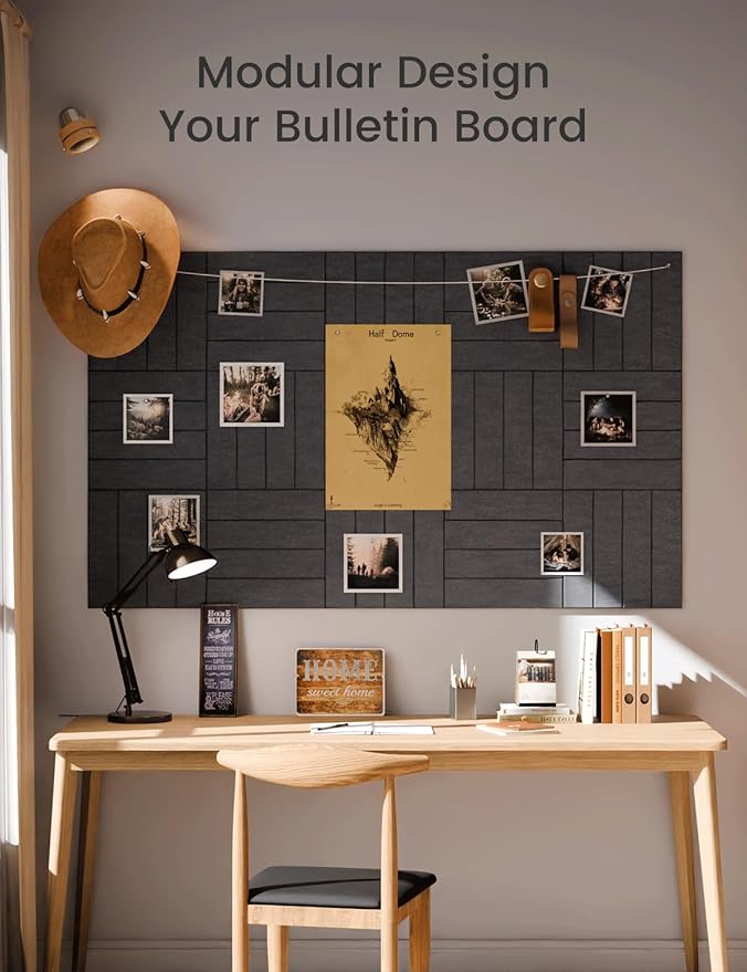 Fluxynara Felt Bulletin Board Tiles Large 48" x 36" Cork Board Alternative-12 - Image 5