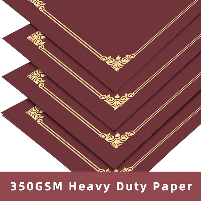 HAUTOCO 120 Packs Certificate Holders, Burgundy Diploma Holders, Document Award - Image 4