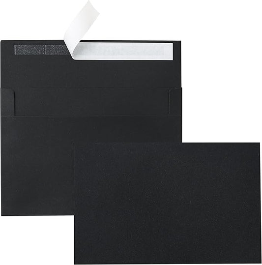 Silunkia Black Blank Greeting Cards and Envelopes 4 x 6 Heavyweight Flat by Silunkia