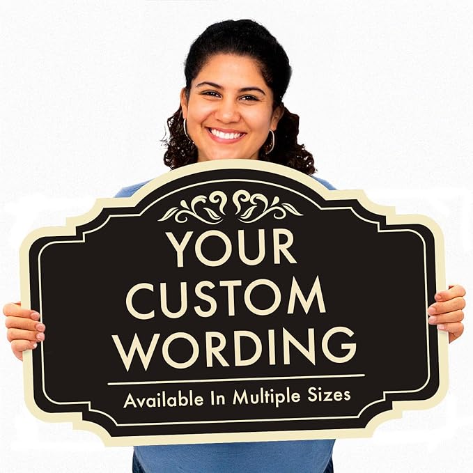 Custom Aluminum Outdoor Metal Sign, Personalized, Waterproof, Design 2 Black - Image 8