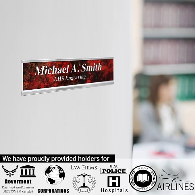 Engraved Custom Door Plate Navy Blue Plastic Office Door Sign - Image 4