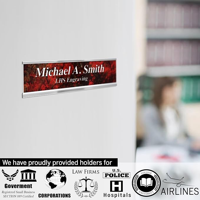 Door Name Plate Personalized for Office White Plastic Name Plate Black Letters - Image 4