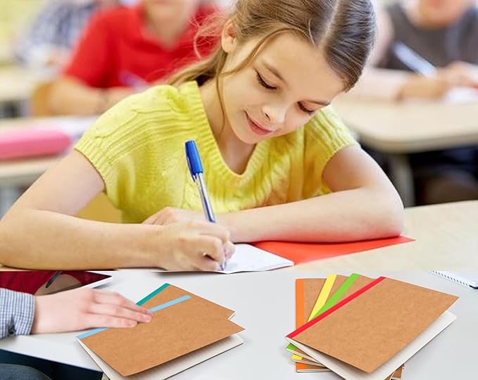 Zegrox A5 Notebook Bulk, 48 pack Kraft Cover College ruled Travel Journals - Image 7