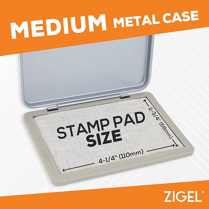 2 Pack Metal Case Stamp Pad Medium Size, Dark Yellow Color - Image 5