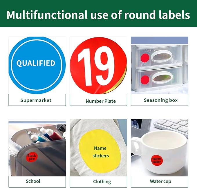 Gemsroyal 3 Inch Bright Red Round Labels Printable, Colorful Round Stickers - Image 6