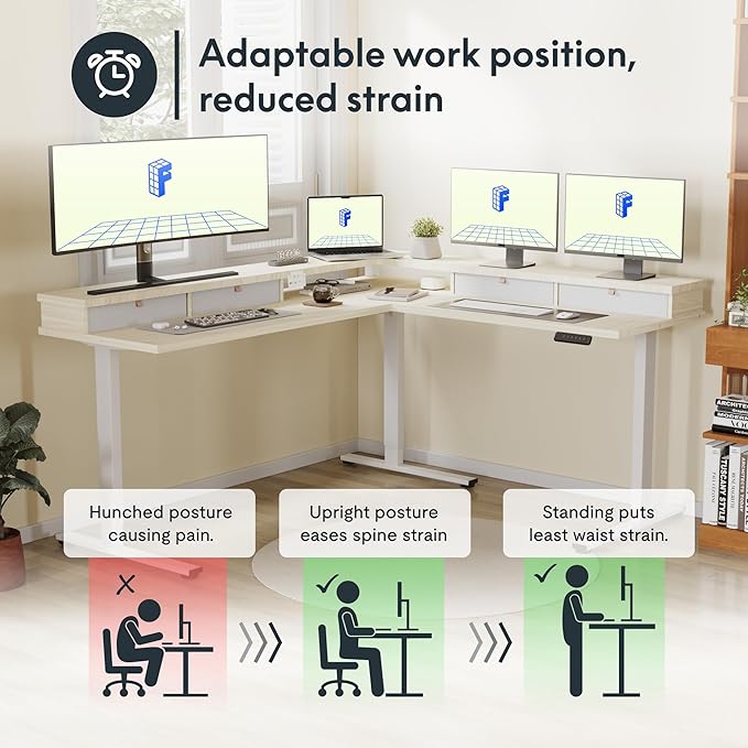 FLEXISPOT 63" L Shaped Standing Desk - Image 9