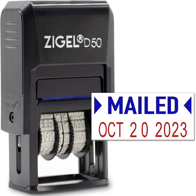 ZIGEL D50 Date Stamp with MAILED by ZIGEL