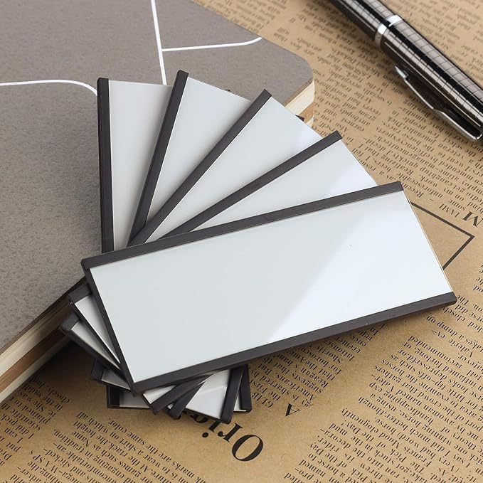 LLPT Magnetic Label Holder 3" x 1" 26 Packs C Channel 300g White Paper Cards - Image 3