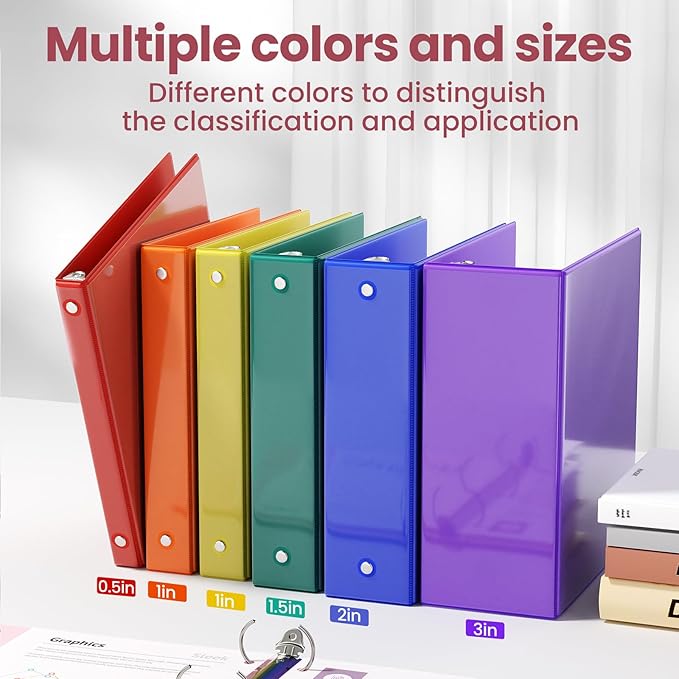 SUNEE 3 Ring Binder 2 Inch 1 Pack, Cobalt Blue - Image 5