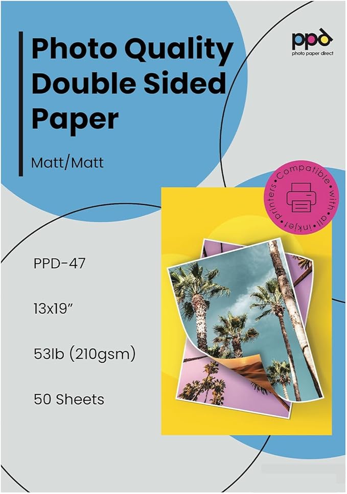PPD Double Sided Photo Paper, Matte Brochure Paper 13 x 19 by PhotoPaperDirect