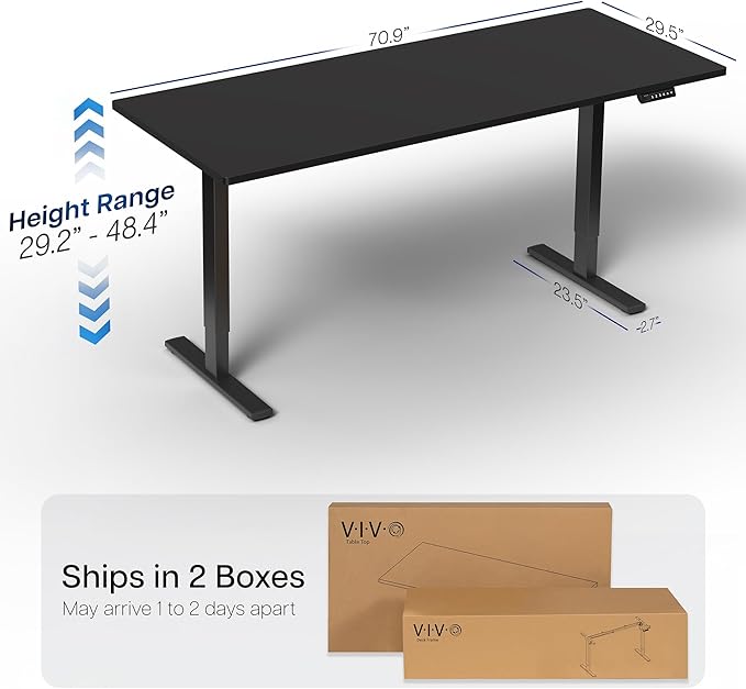 VIVO Electric 71 x 30 in Standing Desk, Memory Height Adjustment, 1B Series - Image 3