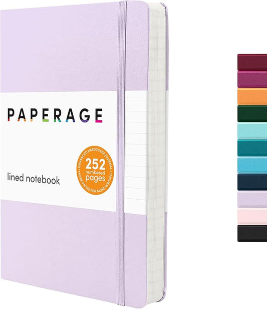 PAPERAGE Lined Journal Notebook, 252 Pages, Medium 5.6 in x 8 in by PAPERAGE