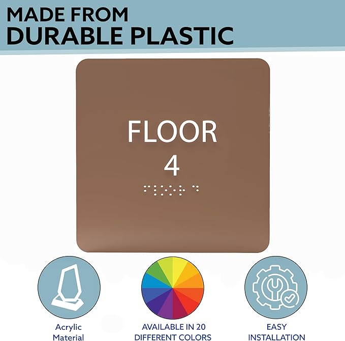 Forest ADA Floor 4 Sign with Braille – Made from Durable Acrylic and Ready to - Image 2
