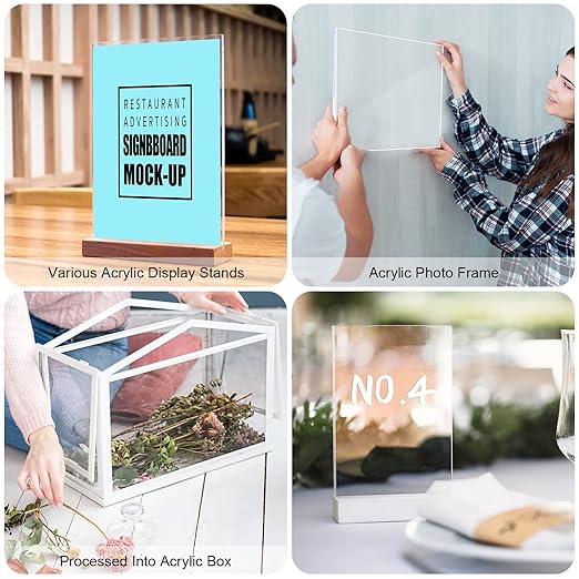 Roowest 4 Pcs 24 x 36 Inch, 1/4 Inch Thick Clear Acrylic Sheets Transparent - Image 5