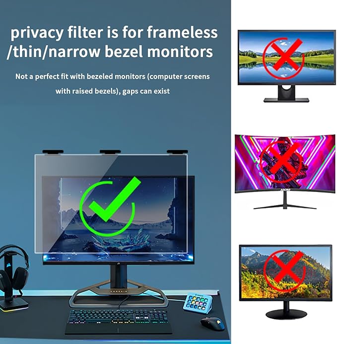 2 Pack Magnetic Hanging Computer Privacy Screen 27 Inch - Image 3