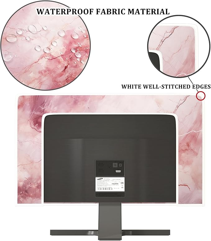 Baocicco Fashion Pink Marble Waterproof Television Cover 50, 52 Inch Full Body - Image 3
