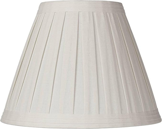Creme Linen Large Box Pleat Lamp Shade 7" Top x 14" Bottom x 11" High by Springcrest